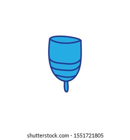 menstrual cup doodle icon, vector illustration