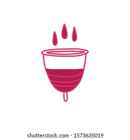 menstrual cup doodle icon, vector illustration