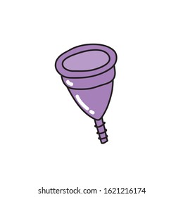 menstrual cup doodle icon, vector illustration