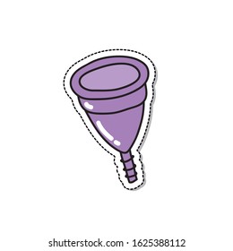 menstrual cup doodle icon, vector illustration