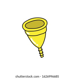 menstrual cup doodle icon, vector illustration