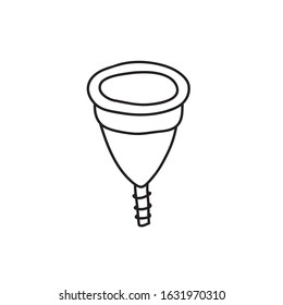 menstrual cup doodle icon, vector illustration