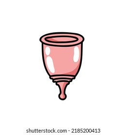 menstrual cup doodle icon, vector illustration
