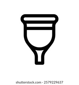 Menstrual cup. Editable stroke vector icon.