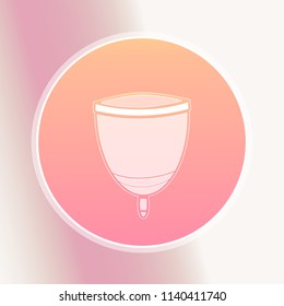 Menstrual cup eps10 vector image on neutral pink gradient background - will be used in menstruation advertisement or promouting hygiene