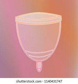 Menstrual cup eps10 vector image on neutral pink gradient background - will be used in menstruation advertisement or promouting hygiene