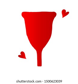 A menstrual cup flat cartoon vector illustration isolated on white background. Feminine hygiene concept. Women health.