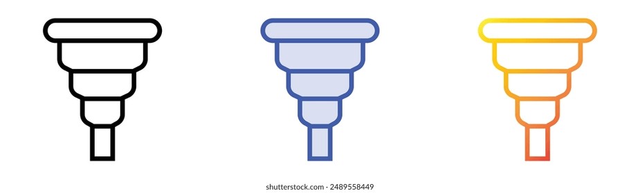 menstrual cup icon. Linear, Blue Fill and Gradient Style Design Isolated On White Background