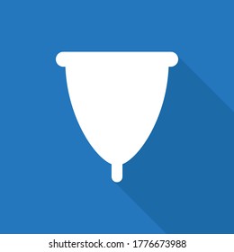  menstrual cup icon with long shadow vector