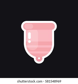 menstrual cup icon, sticker. vector illustration