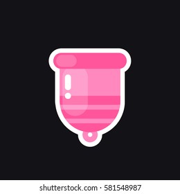 menstrual cup icon, sticker. vector illustration