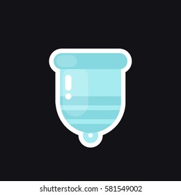 menstrual cup icon, sticker. vector illustration
