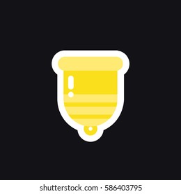 menstrual cup icon, sticker. vector illustration