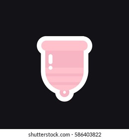 menstrual cup icon, sticker. vector illustration