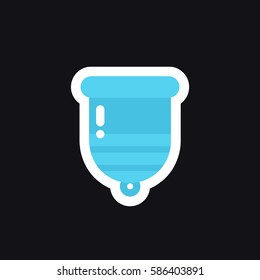 menstrual cup icon, sticker. vector illustration