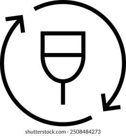 menstrual cup icon. Thin linear style design isolated on white background