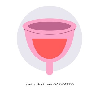 Concepto aislado de copa menstrual. Ilustración de elemento de diseño gráfico de dibujos animados vectoriales