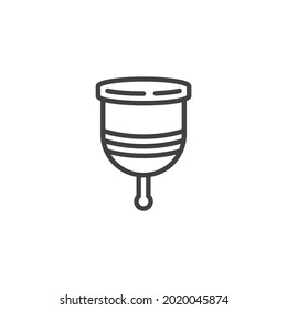 Menstrual cup line icon. linear style sign for mobile concept and web design. Vaginal cup outline vector icon. Symbol, logo illustration. Vector graphics