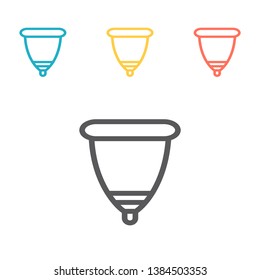 Menstrual cup line icon. Vector icon for web graphic.
