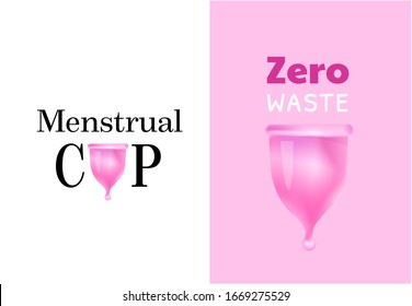 Menstrual cup logo, feminine period hygiene product. 