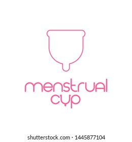 MENSTRUAL CUP. Logotype template.  Concept female intimate hygiene period product and zero waste. 