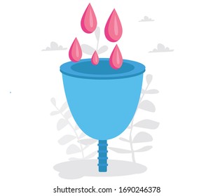 Menstrual Cup. menstruation in women.
period. Vector illustration for web banner, infographics, mobile. menstruation calendar app.