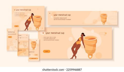 Copa Menstrual. Diseño múltiple. Interfaz de usuario adaptable.