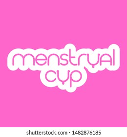 Copa menstrual sobre fondo rosado. Plantilla de logotipo.  Cero residuos de higiene personal. 