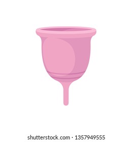 Menstrual cup on white background. Vector illustration.