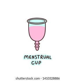 Menstrual cup on a white background. Feminine hygiene product. It can be used for card, poster, brochures and other promotional materials.