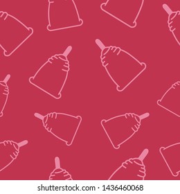 Menstrual cup ornament. simple pattern on a pink background. bodypositive and natural. vector illustration