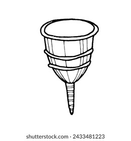 Menstrual cup outline sketch vector illustration. Hand drawn Woman zero waste tool icon. Eco-friendly and sustainable feminine hygiene concept. 