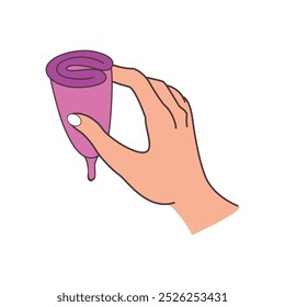 menstrual cup process diagram illustration eps