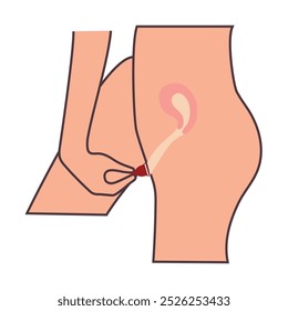 Ilustración del diagrama de proceso de la copa menstrual