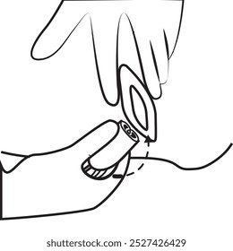 menstrual cup process diagram illustration eps