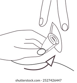 menstrual cup process diagram illustration eps