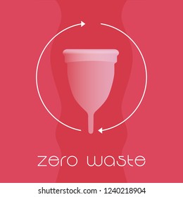 Menstrual cup. Recycle. Zero Waste. Vector illustration.