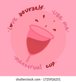 Copa Menstrual. Ilustración plana vectorial. 