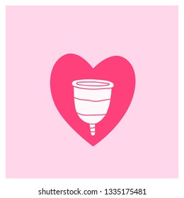 Menstrual cup. Vector hand drawn illustration