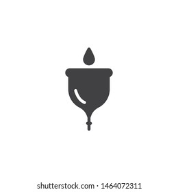 Menstrual cup vector icon. filled flat sign for mobile concept and web design. Vaginal cup glyph icon. Women intimate hygiene symbol, logo illustration. Vector graphics