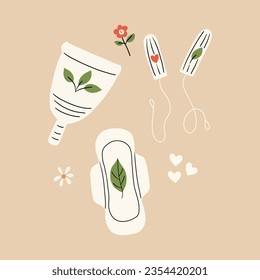 Menstrual cup. Vector illustration in hand drawn style