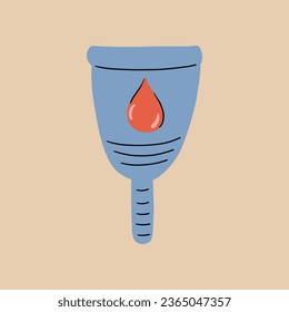 Menstrual cup. Vector illustration in hand drawn style