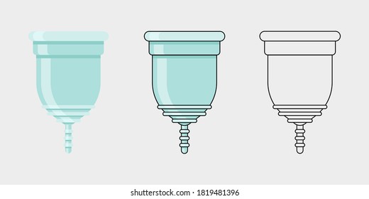 Ilustración vectorial de taza menstrual. 