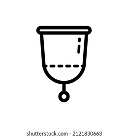 Menstrual cup vector line icon. Outline style sign for mobile concept and web design. Vaginal cup vector icon. Women intimate hygiene symbol, logo illustration.