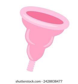 Copa menstrual. Artículo de higiene íntima de las mujeres. Ilustración plana de vector simple.