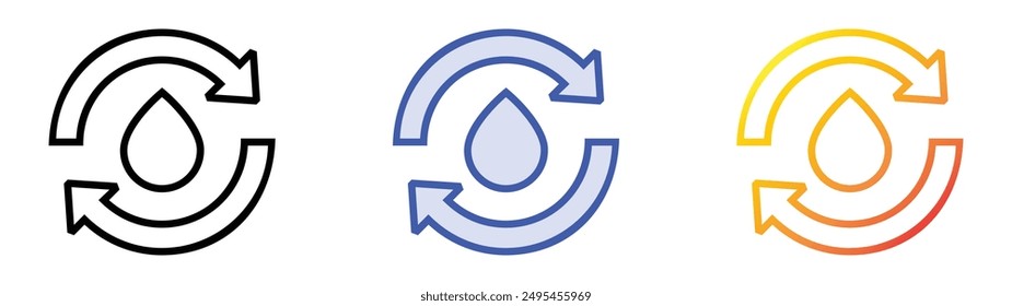 icono del ciclo menstrual. Diseño de estilo de relleno lineal, azul y degradado aislado sobre fondo blanco