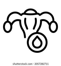 Menstrual Cycle Icon Outline Vector. Menstruation Uterus. Reproductive System