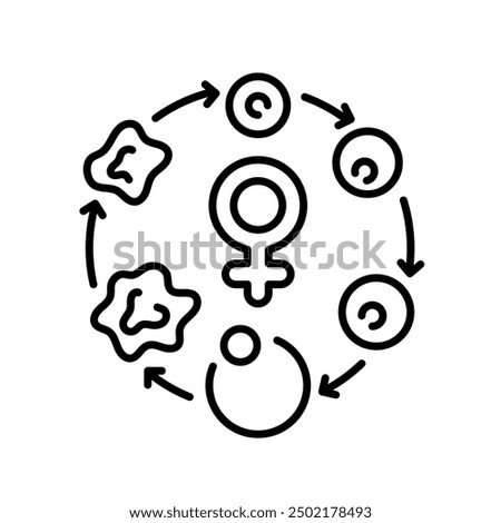 Menstrual cycle line black icon. Sign for web page, mobile app, button, logo. Vector isolated button. Editable stroke.