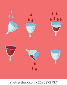 Menstrual Cycle Vector Illustrations – Feminine Health  Wellness. Menstrual period