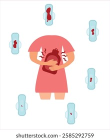 Menstrual Cycle Vector Illustrations – Feminine Health  Wellness. Menstrual period